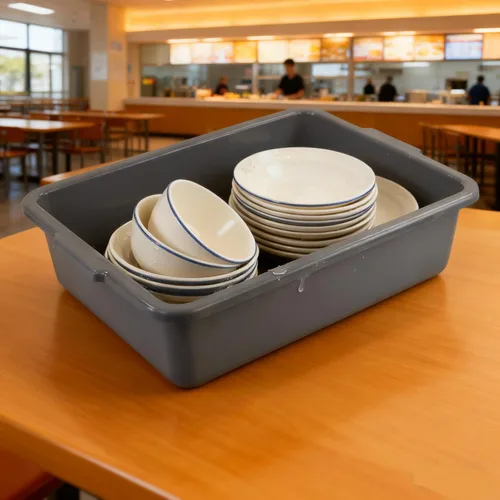 Miniatura 5 de Commercial Products - Caja de autobús/utilidad estándar, lavabo de plástico para restaurante, bañera para organización y almacenamiento de cocina