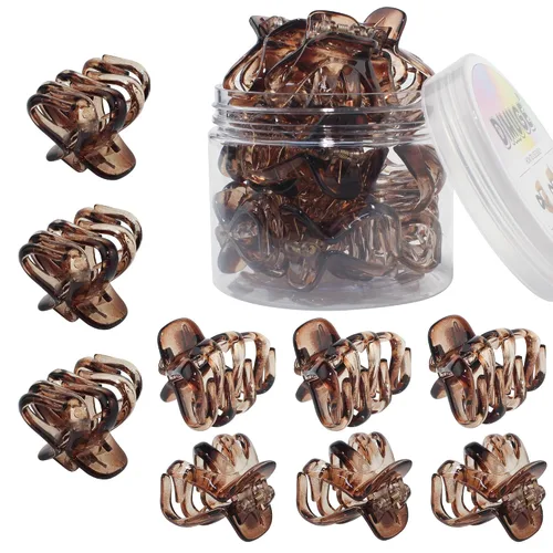 9 pinzas para el pelo de pulpo de 1.6 in, medianas y pequeñas, pinzas para el cabello ámbar Aceessories antideslizantes, agarres fuertes para
