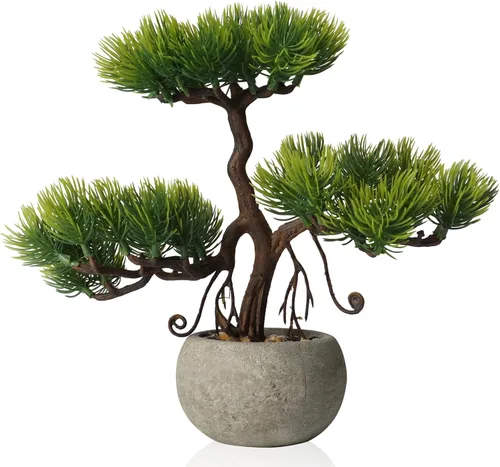 Miniatura 10 de KAIRNE Maceta floral de cerezo rosa artificial, 15.7 pulgadas de alto, plantas falsas de bonsái, plantas de imitación de flores, ramas decorativas