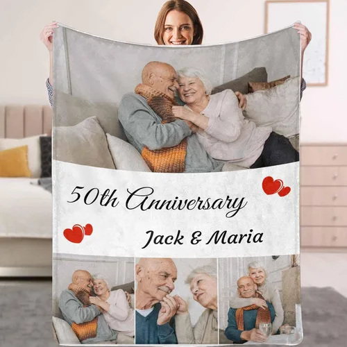 Miniatura 16 de YESCUSTOM Manta personalizada con fotos y texto, Manta familiar personalizada para adultos, niños y amigos, para cumpleaños, regalo conmemorativo
