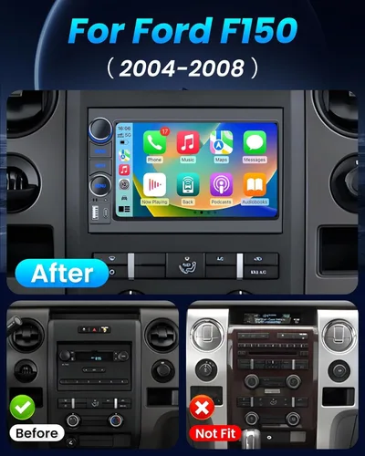 Miniatura 2 de [4 núcleos+64 GB] Radio estéreo para coche para Ford F150 2004-2008: Unidad principal de pantalla táctil HD de 7 '' con Carplay Android Auto