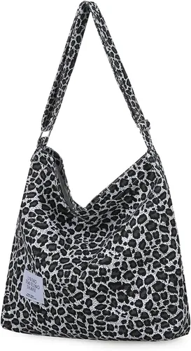 Covelin - Bolso de hombro de lona para mujer, clásico, informal, estilo bohemio, bolso de mano o cruzado, tamaño grande