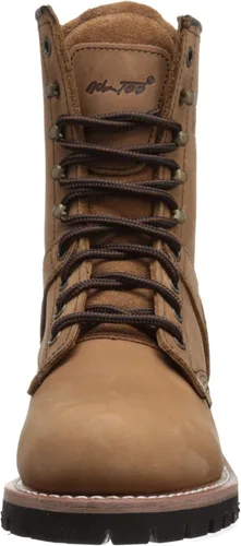 Miniatura 2 de Ad Tec Botas de madera para mujer de 9 pulgadas, cuero loco, punta de seguridad suave y lisa con suela de lengüeta resistente al aceite, Beige