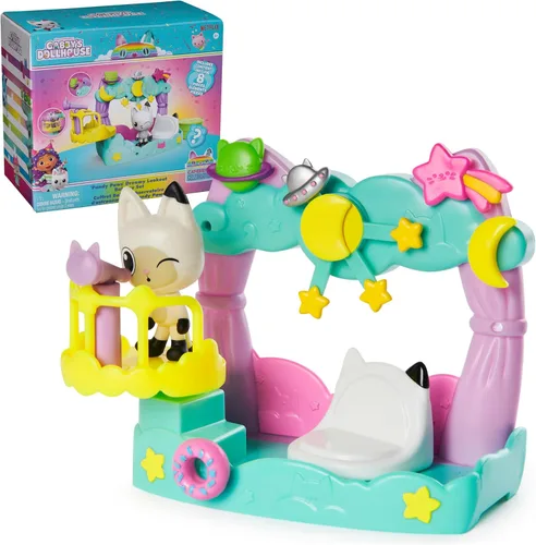 Miniatura 11 de DreamWorks Gabby's Dollhouse, juego de balcón de batido de frutas de Cakey, 8 piezas con figuras de juguete, accesorios para casa de muñecas y juego