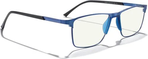 Miniatura 5 de MERRY'S Lentes de bloqueo de luz azul de moda, lentes de lectura, marco de metal, bisagra de resorte, lentes para hombres Azul-2.047 in