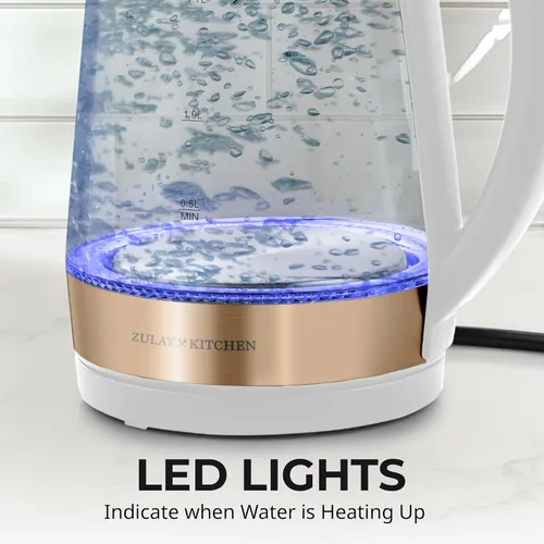 Miniatura 4 de Zulay Kitchen Hervidor de Agua Eléctrico de Ebullición Rápida - 1.7L, 1500W, Apagado Automático para Protección contra Sobreebullición y Ebullición