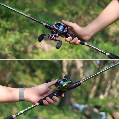 Miniatura 8 de Sougayilang Combo de caña de pescar y carrete, caña de pescar mediana con carrete de cebo combo, combo de pesca de 2 piezas Varilla de fundición