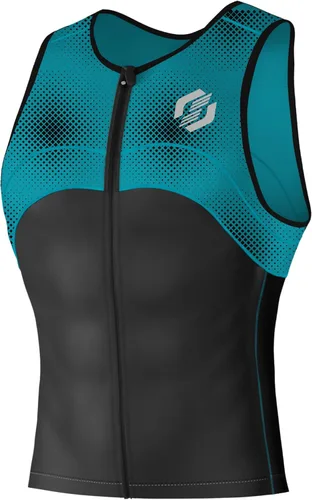 Miniatura 10 de SLS3 Tri Top Hombre - Camiseta de triatlón sin mangas para hombre - Material PRO Premium FX - Camisas de triatlón de 3 bolsillos para hombre
