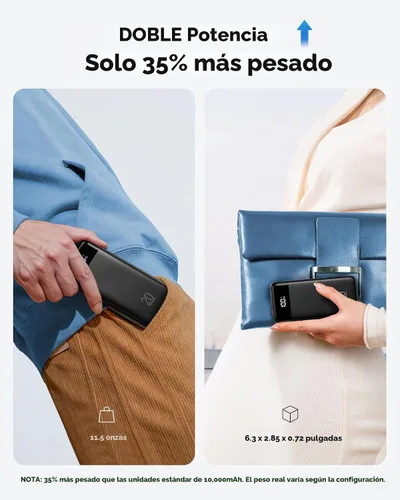 Miniatura 5 de Charmast - Cargador portátil de 20000 mAh con cables incorporados, banco de energía de 22.5W para viajes, cargador rápido, paquete de batería