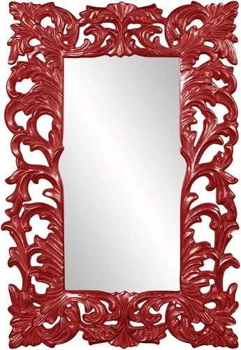 Miniatura 18 de Howard Elliott Chateau Rectangular Hanging Wall Mirror, Scroll Work Frame, Black, 31.5 x 42 Inch
