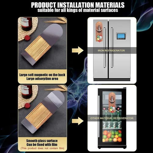 Miniatura 5 de Abrebotellas de cerveza montado en la pared con receptor de tapa magnética, abrebotellas magnético de madera para refrigerador, regalos de cerveza