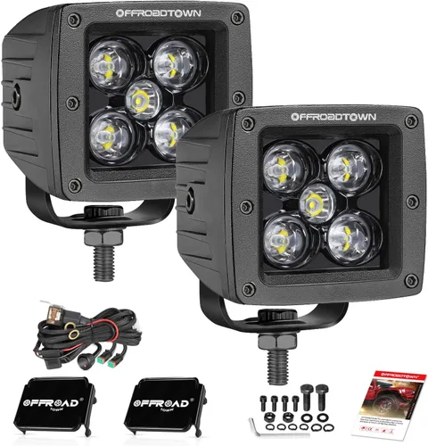 Miniatura 9 de OFFROADTOWN - Arnés de cableado de 2 conductores, kit de arnés de cableado de nailon para cápsulas LED, luz antiniebla, 12 V, 40 A, relé de fusible