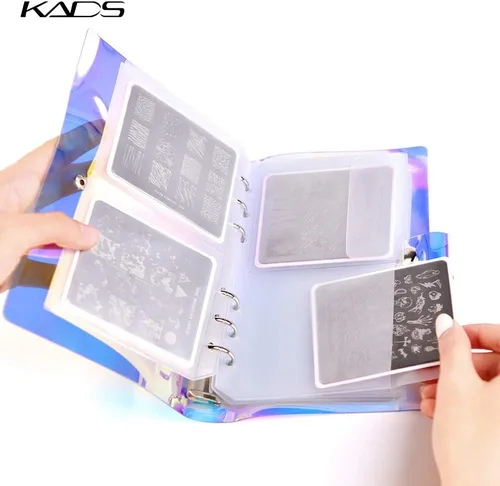 Miniatura 8 de KADS Juego de 21 platos para sellos de uñas, 20 platos, copos de nieve de Navidad, lindos animales + 1 bolsa de almacenamiento de sinfonía láser