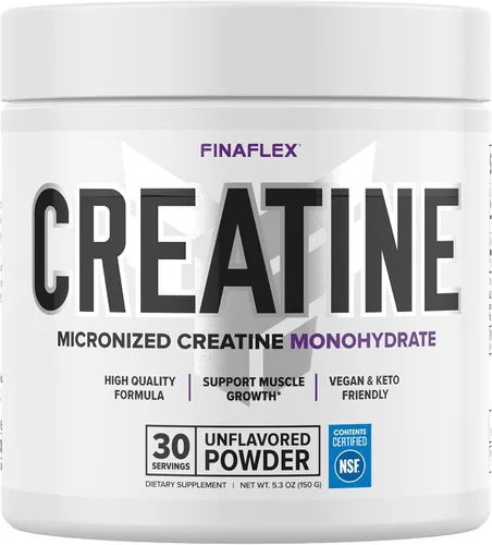 FINAFLEX Creatina pura, sin sabor, 5.3 onzas, promueve la fuerza muscular, el tamaño y el rendimiento, monohidrato de creatina micronizado 100%