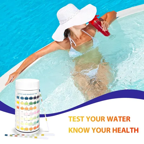 Miniatura 7 de Tiras de prueba de bañera de hidromasaje, kit de prueba de dureza de agua de 100 tiras, tiras de prueba de spa 7 en 1 para bañera de hidromasaje
