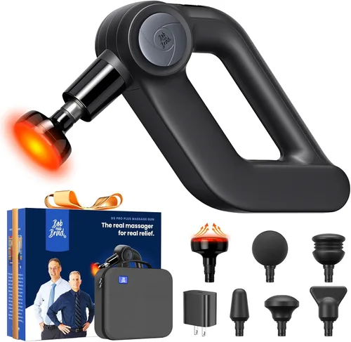 BOB AND BRAD D5 Pro Plus Pistola de masaje de mano con calor, pistola de masaje de percusión de tejido profundo elegible para FSA-HSA, potente Negro