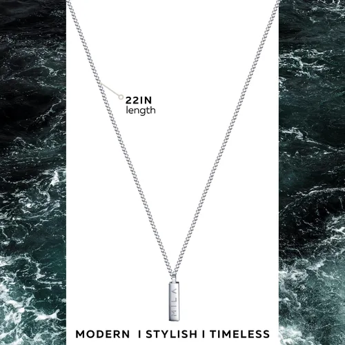 Miniatura 2 de Collar para hombre Collar con colgante en L Unisize L cadena de acero inoxidable para hombres y mujeres, collares geniales, cadena alternativa