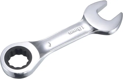 Miniatura 5 de uxcell Llave combinada de trinquete rechoncha de 0.709 in métrica 72 dientes 12 herramientas terminadas en caja de puntos, CR-V
