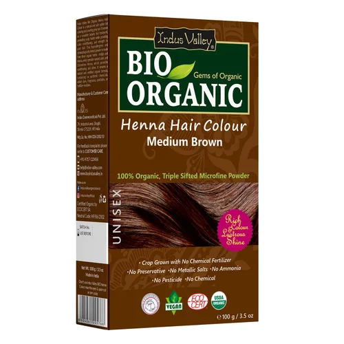 Miniatura 20 de Tinte para cabello de henna marrón claro 100% puro y natural de Indus Valley