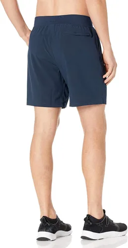 Miniatura 2 de Tienda Essentials Pantalones cortos de entrenamiento atléticos para hombre, pantalones cortos de entrenamiento de tejido elástico de rendimiento, 7