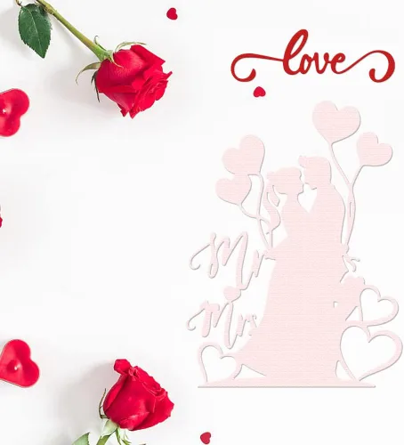 Miniatura 3 de Estivaux Troqueles troquelados para amantes de San Valentín para hacer tarjetas, juegos de troqueles de corte de boda para novios, plantillas