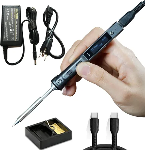 Kit de estación de soldador original TS101 de UY CHAN, actualizado de TS100, DC 65W, PD 45W, mini soldador eléctrico portátil inteligente