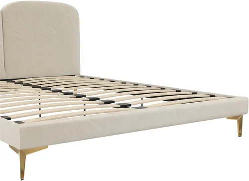 Miniatura 11 de CosmoLiving by Cosmopolitan Cama tapizada Coco, Queen, terciopelo marfil
