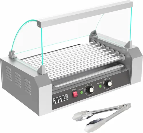 Miniatura 15 de VIVO HOTDG-V205 calentador eléctrico de 12 rodillos para parrilla de perritos calientes, acero inoxidable, comercial y doméstico, 750 W