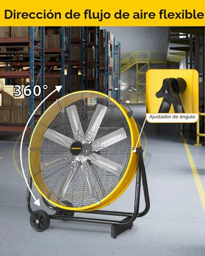 Miniatura 6 de VENTISOL Ventilador de tambor de alta velocidad de 24 pulgadas, ventiladores industriales de 9500 CFM resistente, ventilador de tienda de 3