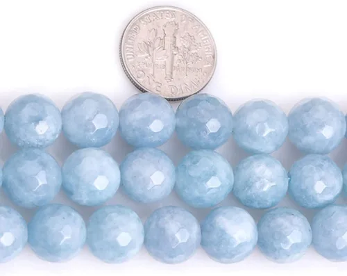 Miniatura 2 de JOE FOREMAN Cuentas redondas de piedra natural de jade de 0.394 pulgadas facetadas de 0.394 pulgadas para fabricación de joyas, piedras