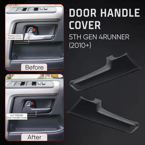 Miniatura 3 de AJT DESIGN Cubiertas de manija de puerta compatibles con Toyota 4Runner 2010+ (5ª generación) 5ª generación 4runner Chrome Delete Plástico ABS