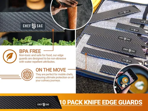 Miniatura 4 de Chef Sac Protectores de bordes de cuchillo, cubierta universal para cuchillo y protector profesional de cuchillos, protectores de cuchillos