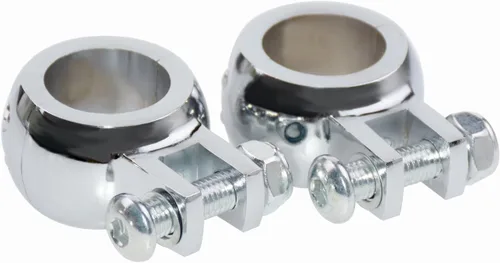 Miniatura 2 de 1.260 in 1-14" CNC Billet Crash Bar Protector de motor Pinza de pie Abrazaderas Soportes para Bobber Chopper Cafe Racer ATV UTV Scooter Plata