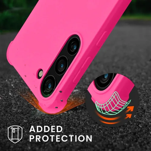 Miniatura 3 de KIOMY Funda Rosa Fucsia Neón para Samsung Galaxy S23 5G, Bumper Antigolpes Cubierta Protectora TPU Flexible Bisel Elevado Diseño Híbrido Ajuste