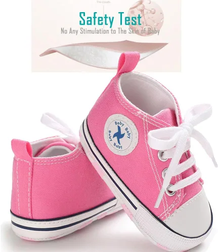 Miniatura 3 de Zapatos de lona para bebés recién nacidos, suela suave, para los primeros pasos, zapatos planos para niños pequeños, zapatos de mezclilla unisex