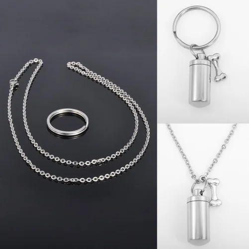 Miniatura 3 de HooAMI - Collar de urna de cremación con forma de cilindro para la paz, diseño de cenizas