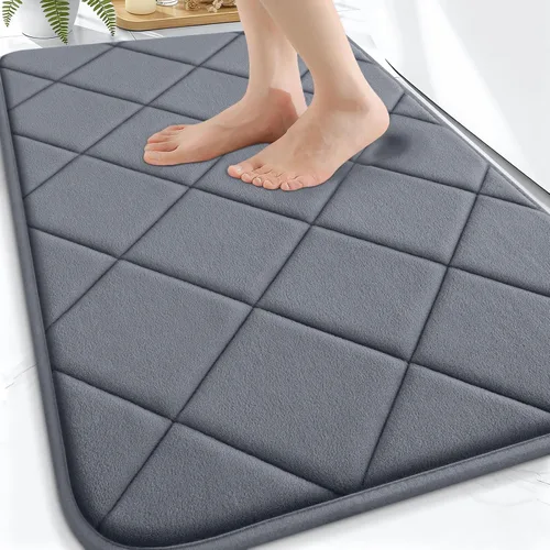 Miniatura 157 de OLANLY Tapete de baño de espuma viscoelástica de 24 x 16 pulgadas, ultra suave y absorbente, lavable a máquina, cómodo tapete de baño para suelo
