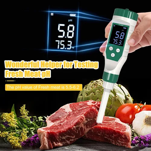 Miniatura 4 de Medidor digital de pH para alimentos, probador de pH de alimentos con sonda de pH de alta precisión para masa madre y pan, medidor de pH