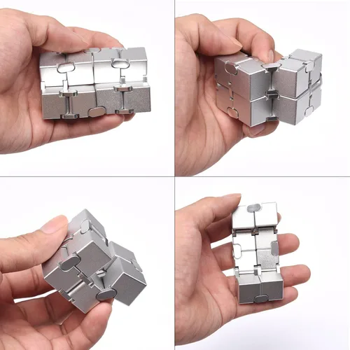 Miniatura 5 de JOEYANK Fidget Cube - Nueva versión Fidget Finger Toys – Cubo infinito de metal Prime para aliviar el estrés y la ansiedad/TDAH, regalos sensoriales