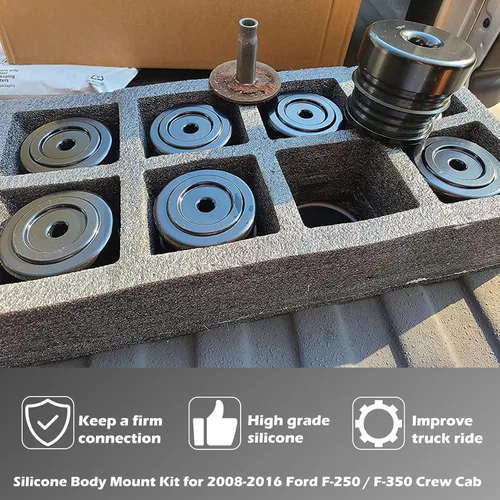 Miniatura 8 de Kit de montaje de cuerpo de silicona para Ford F-250 / F-350 Crew Cab 2008-2016, kit de 8 bujes de montaje en cuerpo de silicona para mejorar