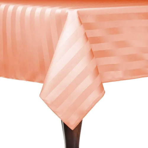 Miniatura 52 de Ultimate Textile Mantel rectangular de rayas satinadas, 59.8 x 90.2 in, color marrón oscuro
