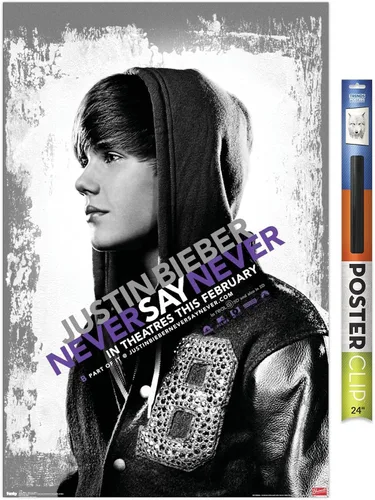 Miniatura 18 de Trends International Justin Bieber - Póster de pared con texto en inglés "Never Say Never Say Never", 14.725 x 22.375 pulgadas, versión enmarcada