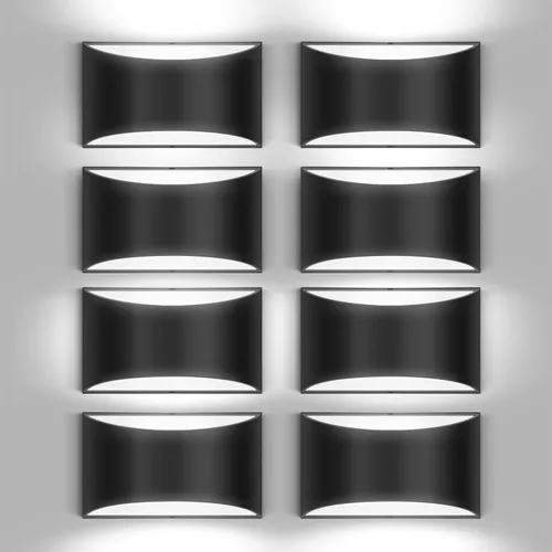 Miniatura 17 de Juego de 2 apliques de pared LED modernos negros con cable para interiores, luces de montaje en pared arriba y abajo, para sala de estar