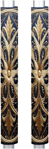 Miniatura 50 de Pardick Juego de 2 cubiertas para manija de puerta de refrigerador, diseño de hoja de limón amarillo lavable, protector decorativo para manija