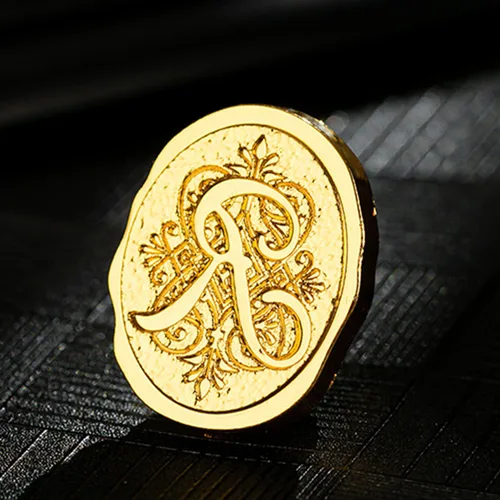 Miniatura 3 de Sello de cera inicial del alfabeto R, sello de cera de sellado de letras vintage con cabeza de latón extraíble y mango de madera, para invitación
