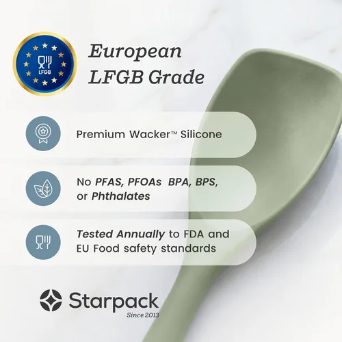 Miniatura 5 de Starpack 'The All Rounder' Espátula Spoonula de Silicona Premium - Cucharas Espátula de Silicona Resistentes al Calor hasta 600°F - Mejores Verde