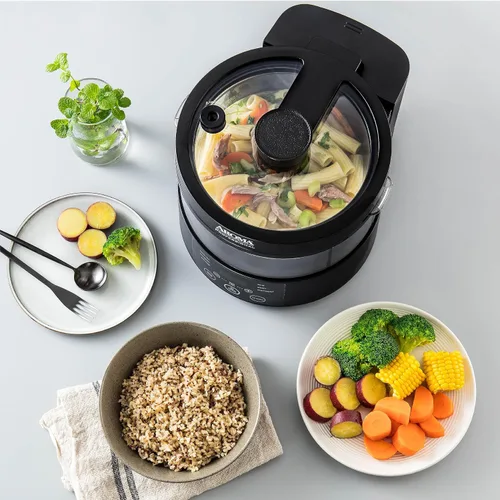 Miniatura 7 de Aroma Housewares Multicooker SmartCarb profesional de 8 tazas (cocidas) y vaporizador de alimentos con bloqueo de sabor para arroz y granos bajos