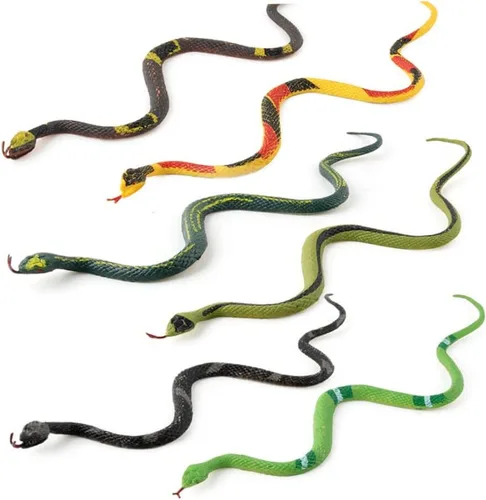 Miniatura 7 de Rubber Snake Realistic Snake Toy Rainforest Reptile for Party Favors Garden Props 12 Pcs
