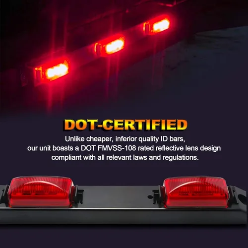 Miniatura 4 de x xotic tech 1 barra de luz para puerta trasera de camión con lente roja, compatible con Ford F-150 F-250 F-350 F-450 Dodge RAM 1500 2500 3500