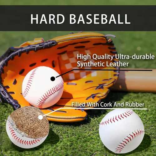 Miniatura 2 de Pelotas de béisbol para adultos sin marcar, tamaño estándar en blanco de 9 pulgadas, pelotas de béisbol juveniles para entrenamiento de liga
